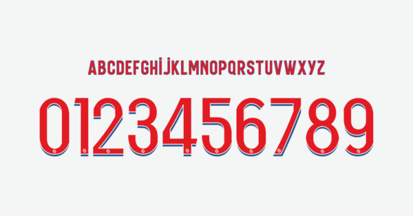 Tipografia Olympique Lyon Jersey 2021 2022 Nombres Letras Numeros Dorsales Fuente Preview 01 4177