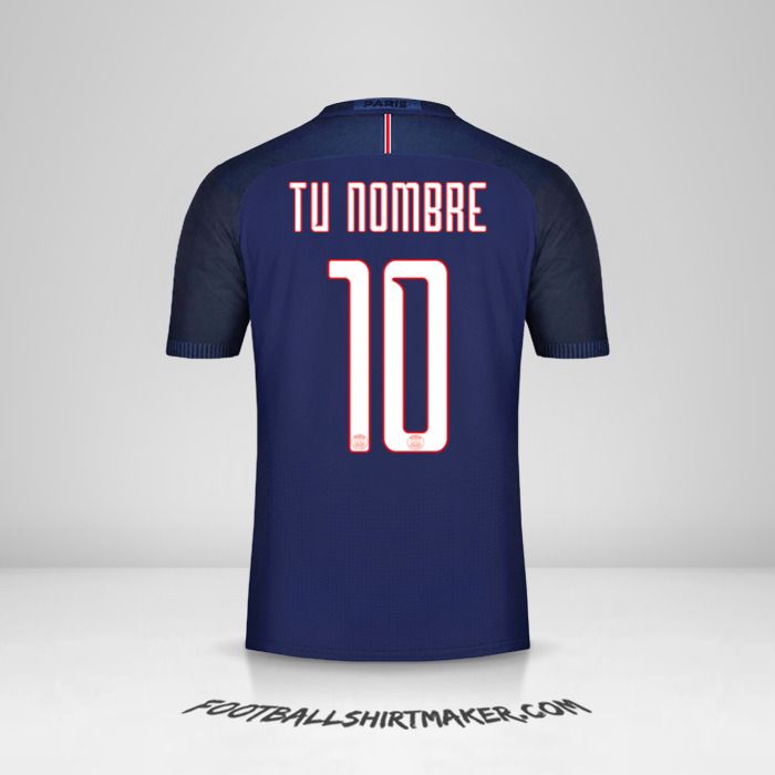 Jersey Paris Saint Germain 2016/17 Cup número 10 tu nombre