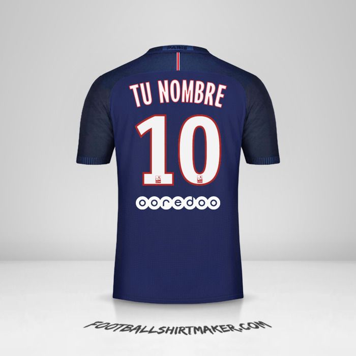 Jersey Paris Saint Germain 2016/17 número 10 tu nombre