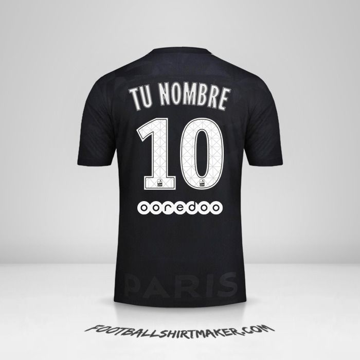 Jersey Paris Saint Germain 2017/18 III número 10 tu nombre