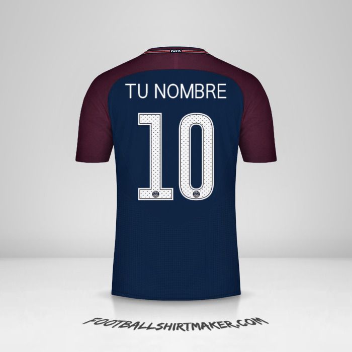 Jersey Paris Saint Germain 2017/18 Cup número 10 tu nombre