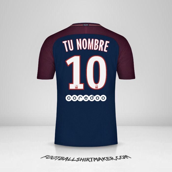 Jersey Paris Saint Germain 2017/18 número 10 tu nombre