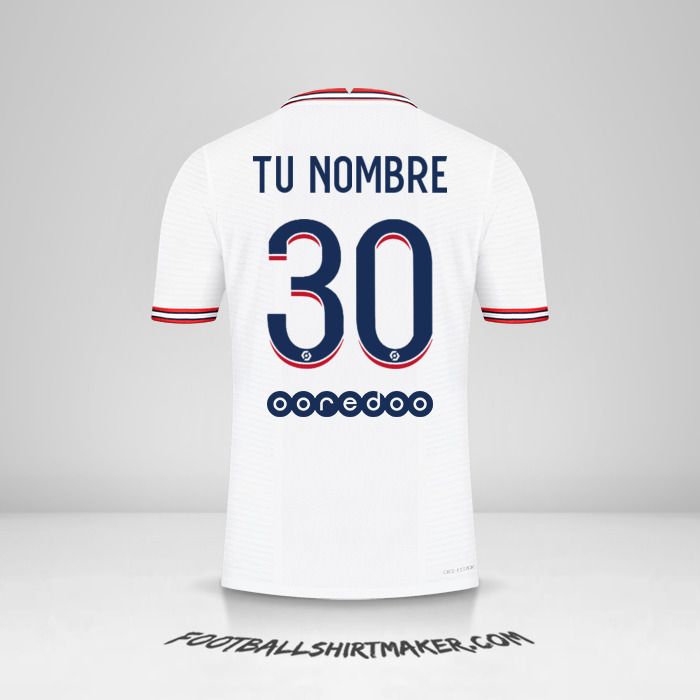 Jersey Paris Saint Germain 2021/2022 IIII número 30 tu nombre