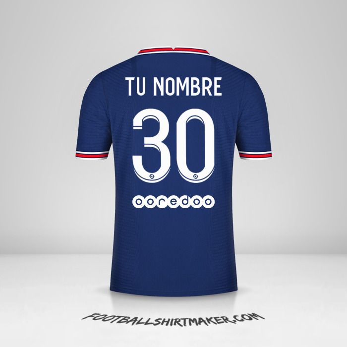 Jersey Paris Saint Germain 2021/2022 número 30 tu nombre