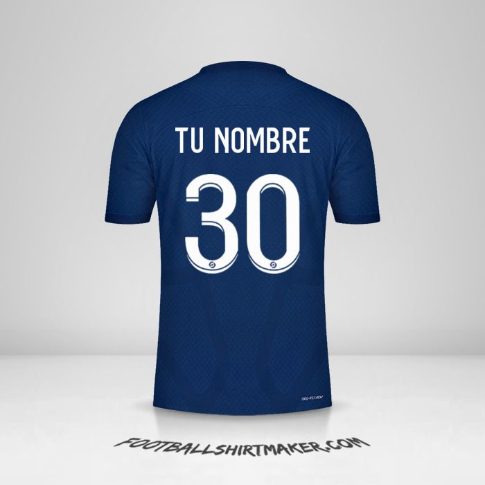 Jersey Paris Saint Germain 2022/2023 número 30 tu nombre