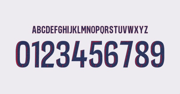 Tipografia Paris Saint Germain Jersey 2024 2025 II Nombres Letras Numeros Dorsales Fuente Preview 02 4756