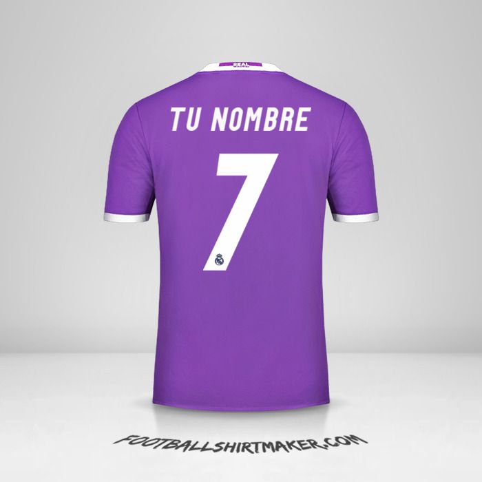 Jersey Real Madrid CF 2016/17 II número 7 tu nombre