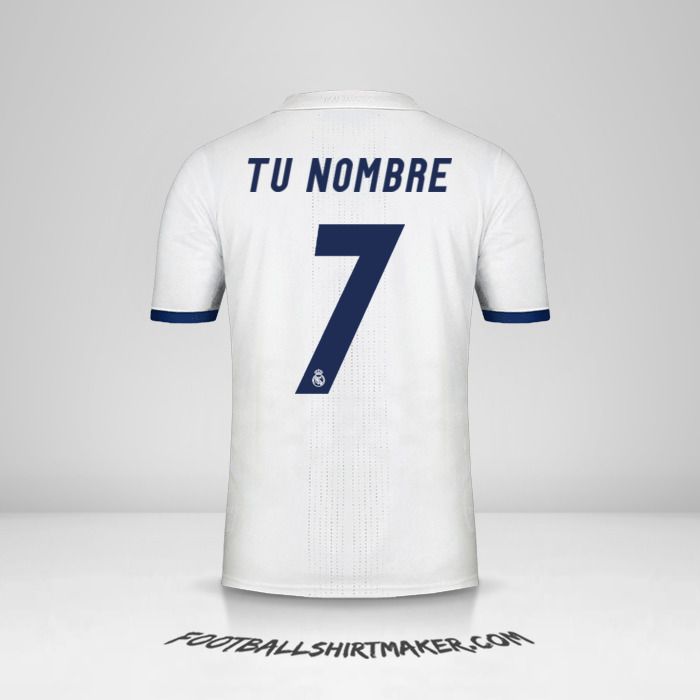 Jersey Real Madrid CF 2016/17 número 7 tu nombre