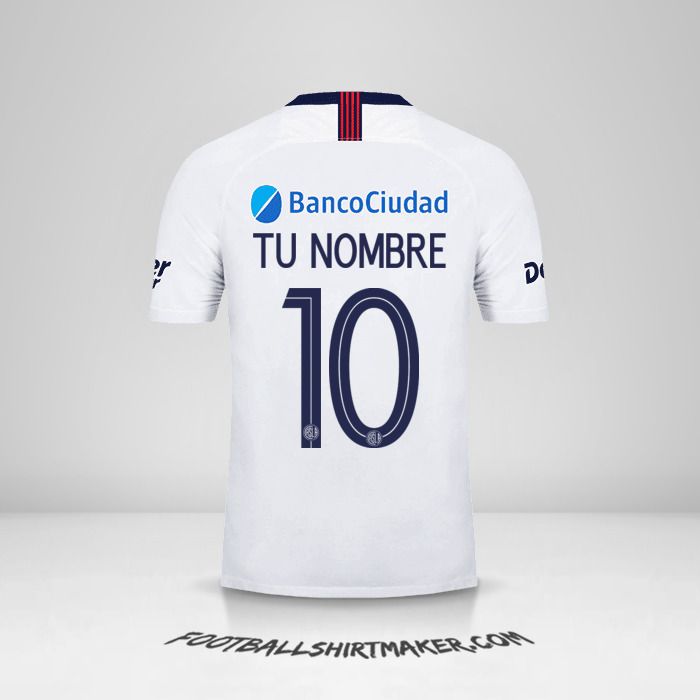 Jersey San Lorenzo Libertadores 2019 II número 10 tu nombre