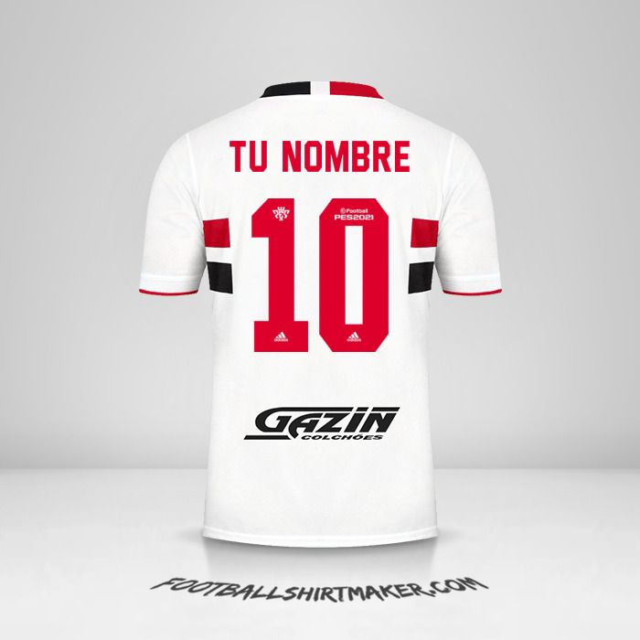 Jersey Sao Paulo FC 2021 número 10 tu nombre