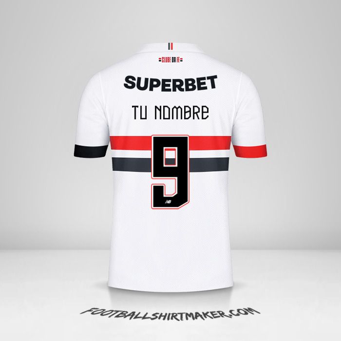 Jersey Sao Paulo FC 2024 número 9 tu nombre