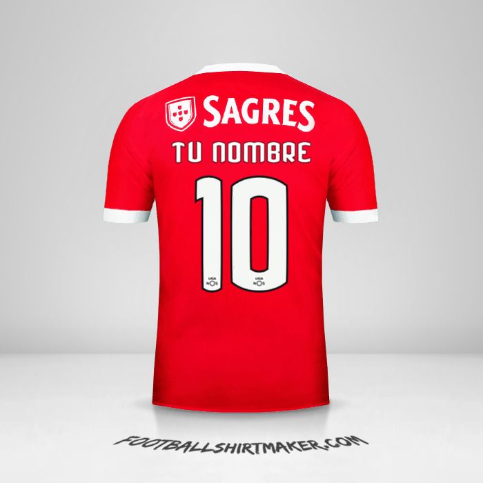 Jersey SL Benfica 2017/18 número 10 tu nombre