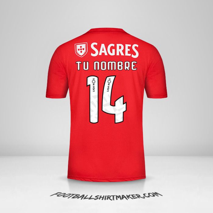 Jersey SL Benfica 2018/19 número 14 tu nombre