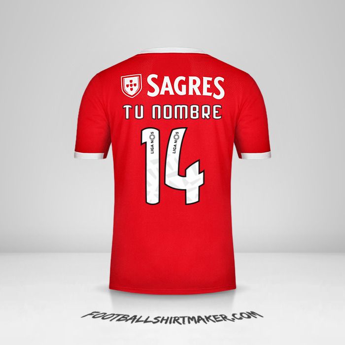 Jersey SL Benfica 2019/20 número 14 tu nombre