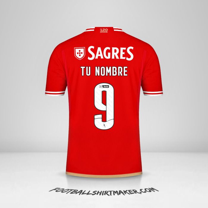 Jersey SL Benfica 2023/2024 número 9 tu nombre