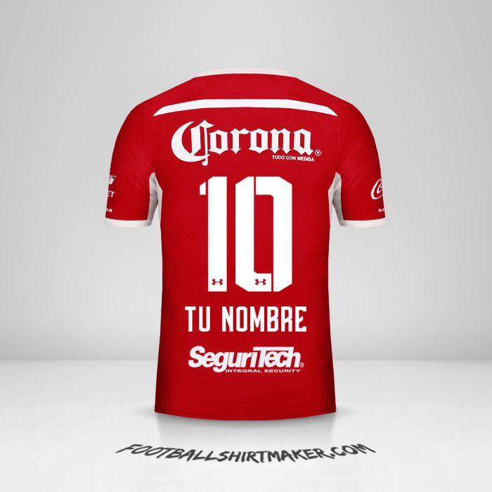 Jersey Toluca FC 2018/19 número 10 tu nombre