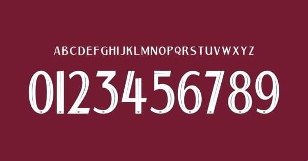 Tipografia West Ham United Fc Jersey 2021 2022 Cup Nombres Letras Numeros Dorsales Fuente Preview 00 4201