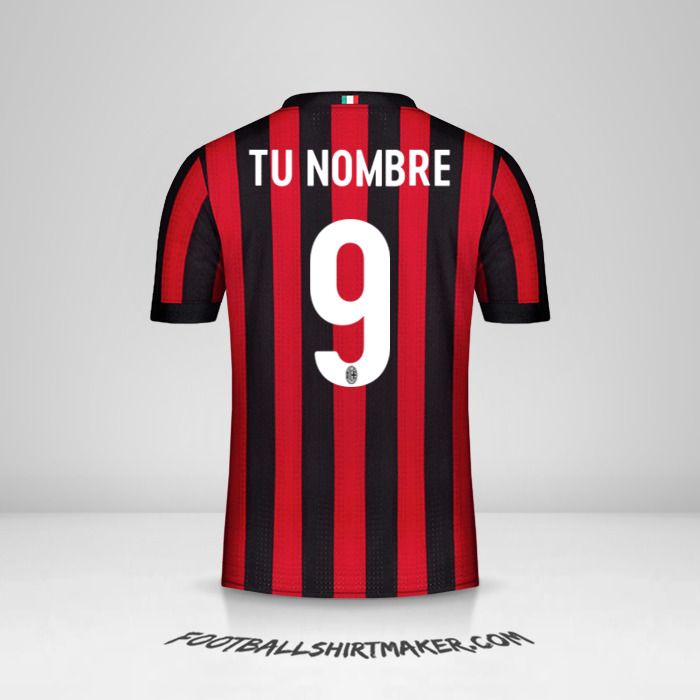 Camiseta AC Milan 2017/18 número 9 tu nombre