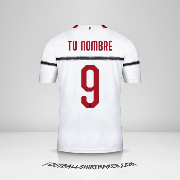 Camiseta AC Milan 2018/19 II número 9 tu nombre