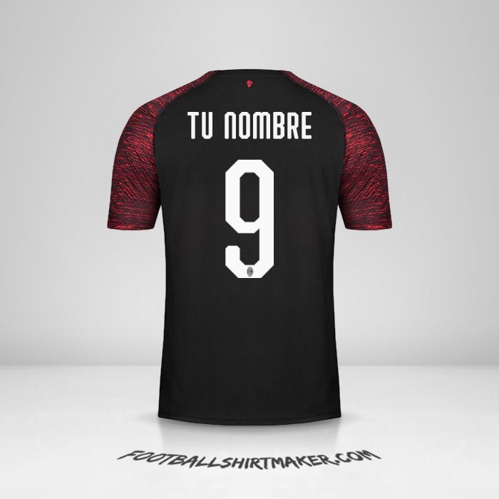 Camiseta AC Milan 2018/19 III número 9 tu nombre