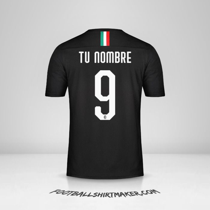 Camiseta AC Milan 2019/20 III número 9 tu nombre