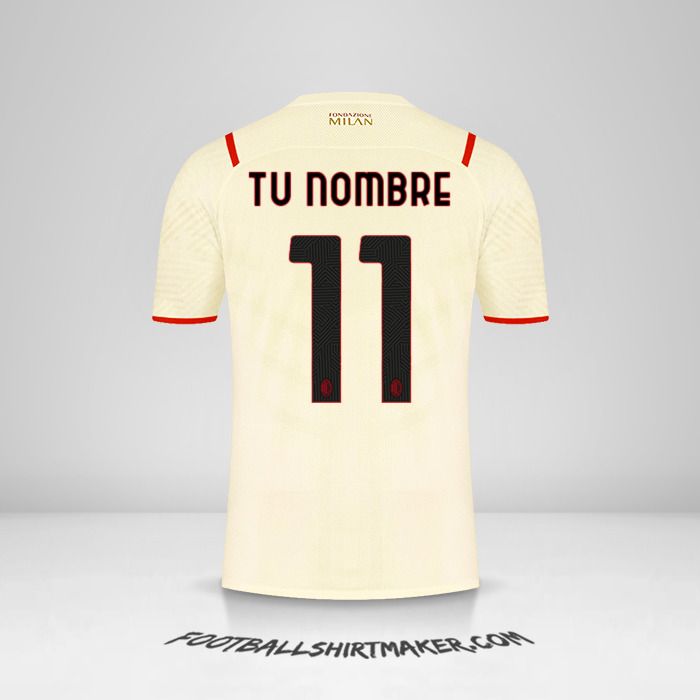 Camiseta AC Milan 2021/2022 II número 11 tu nombre