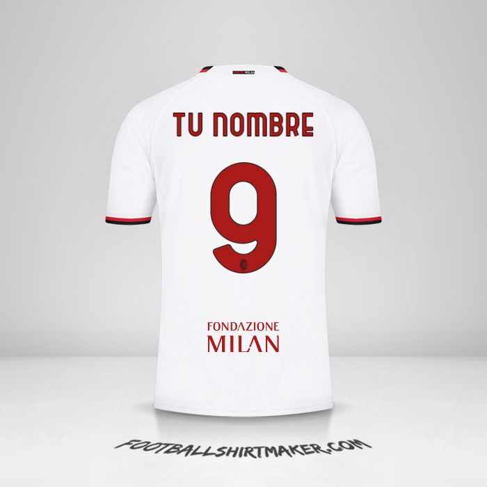 Camiseta AC Milan 2022/2023 Cup II número 9 tu nombre