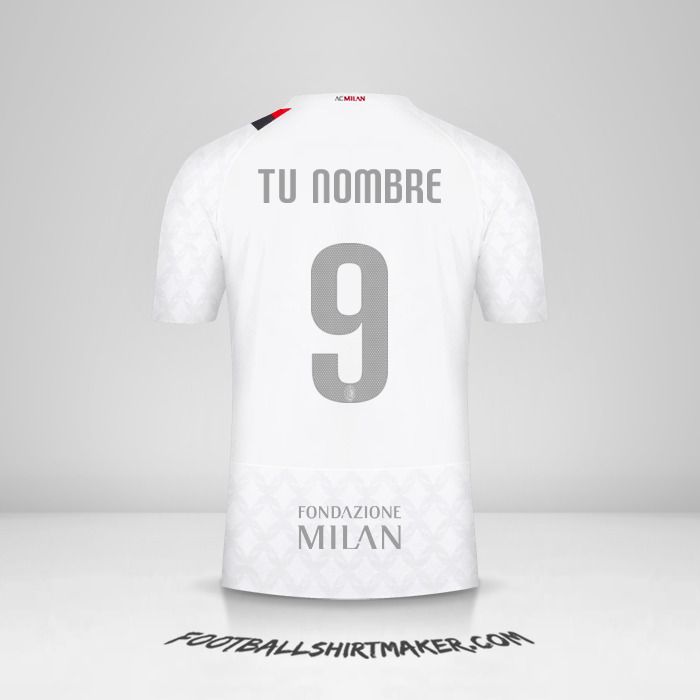 Camiseta AC Milan 2023/2024 Cup II número 9 tu nombre