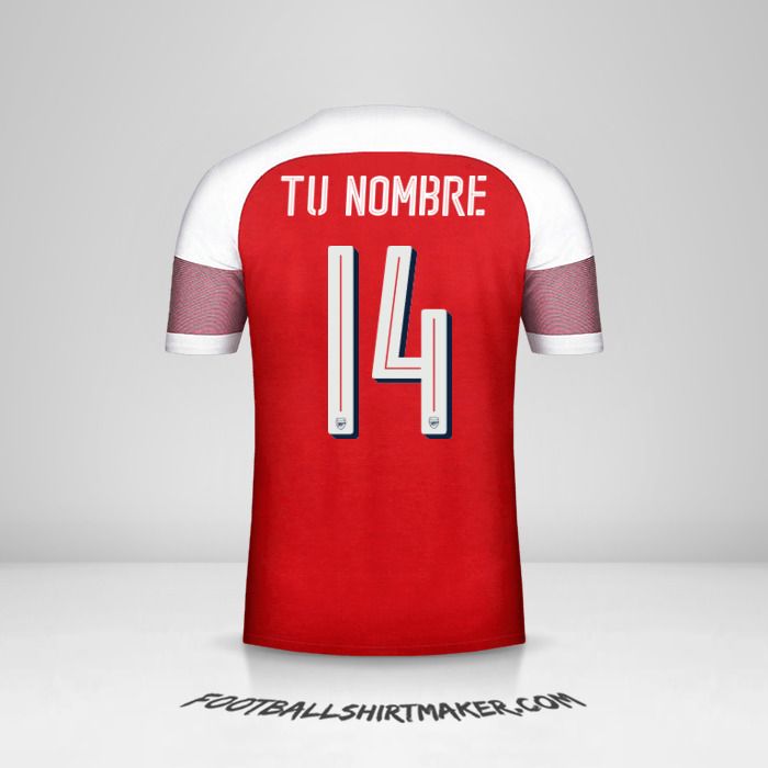 Camiseta Arsenal 2018/19 Cup número 14 tu nombre