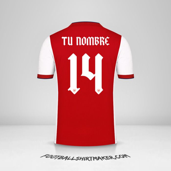 Camiseta Arsenal 2021/2022 Cup número 14 tu nombre