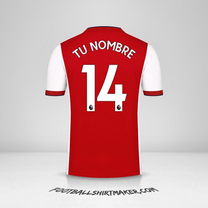 Camiseta Arsenal 2021/2022 número 14 tu nombre