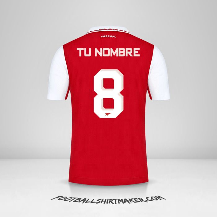 Camiseta Arsenal 2022/2023 Cup número 8 tu nombre