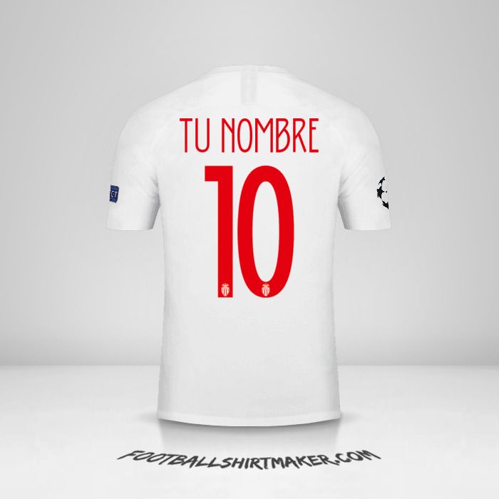 Camiseta As Monaco 2018/19 Cup número 10 tu nombre