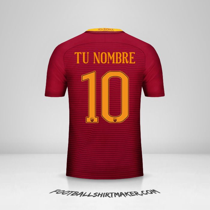 Camiseta AS Roma 2016/17 número 10 tu nombre