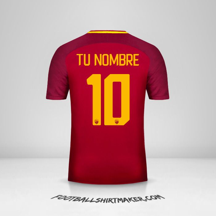 Camiseta AS Roma 2017/18 número 10 tu nombre