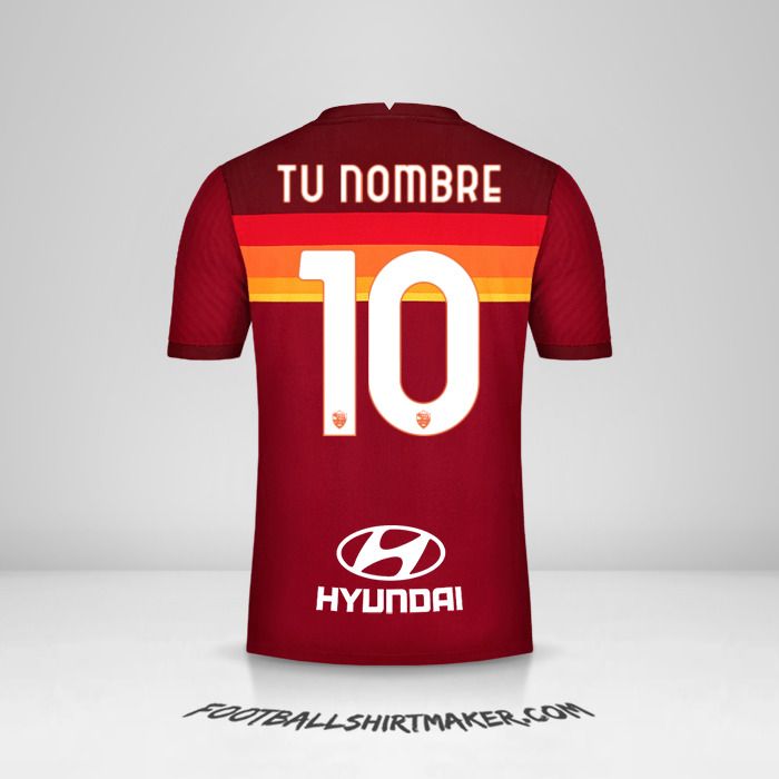 Camiseta AS Roma 2020/21 número 10 tu nombre