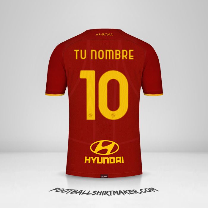 Camiseta AS Roma 2021/2022 número 10 tu nombre
