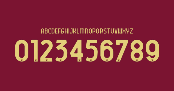 Tipografia As Roma Camiseta 2024 2025 Cup Nombres Letras Numeros Dorsales Fuente Preview 00 4743
