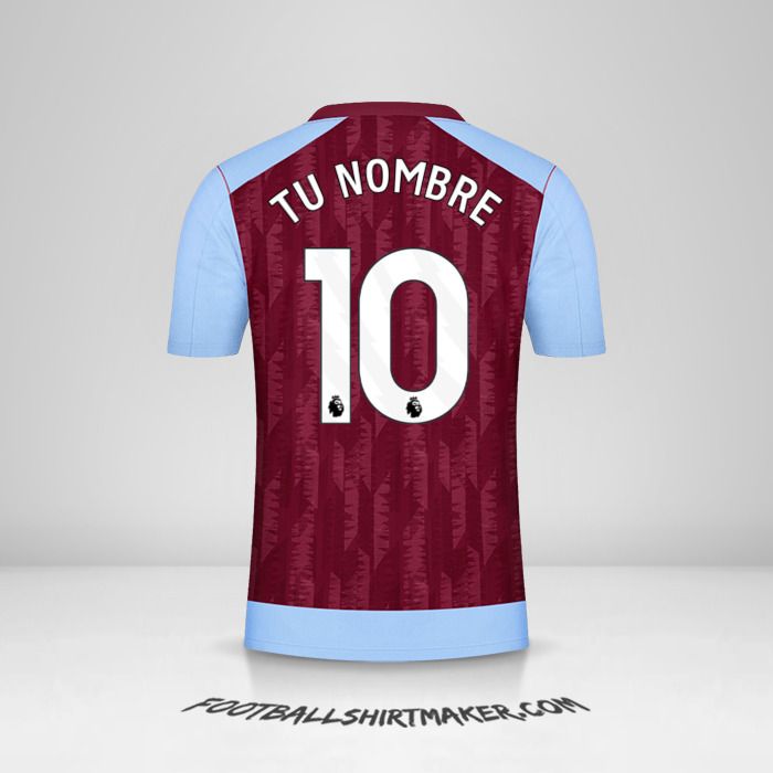Camiseta Aston Villa FC 2023/2024 número 10 tu nombre