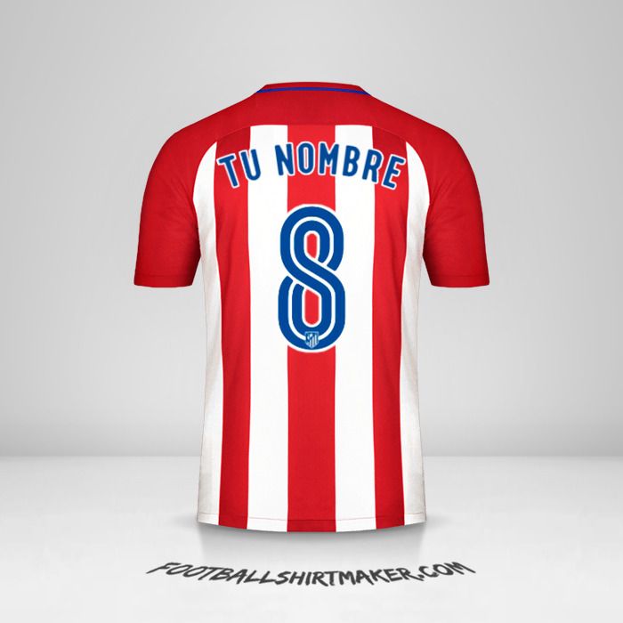 Camiseta Atletico Madrid 2016/17 número 8 tu nombre