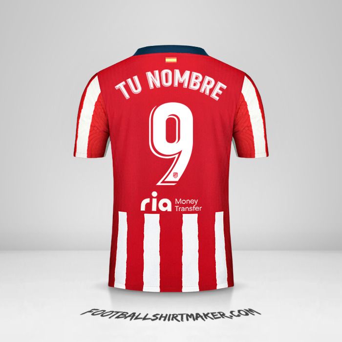Camiseta Atletico Madrid 2020/21 número 9 tu nombre