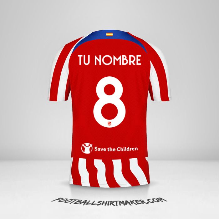 Camiseta Atletico Madrid 2022/2023 Cup número 8 tu nombre