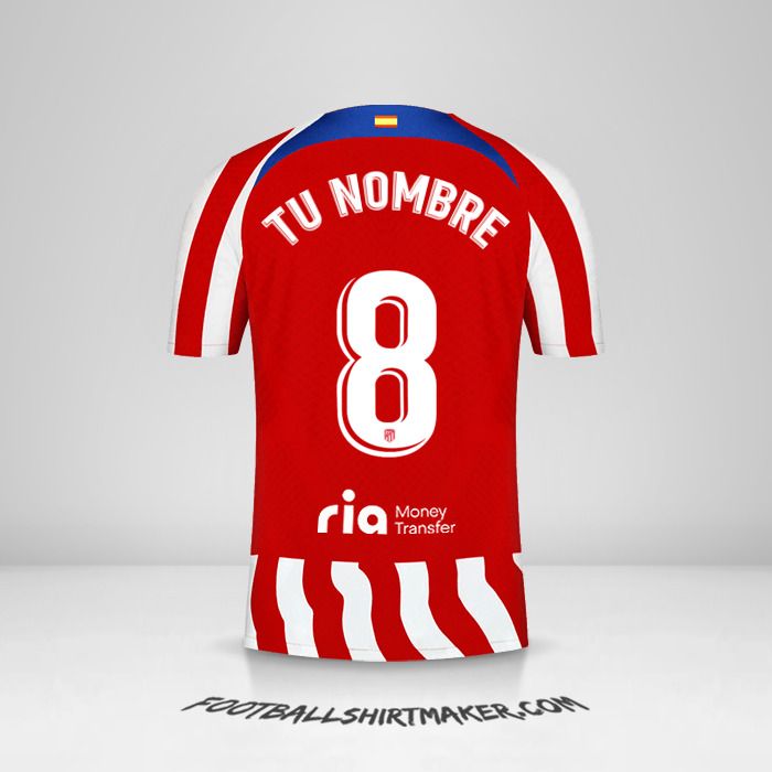 Camiseta Atletico Madrid 2022/2023 número 8 tu nombre