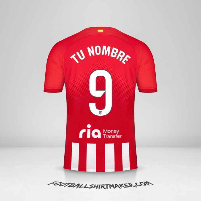 Camiseta Atletico Madrid 2023/2024 número 9 tu nombre