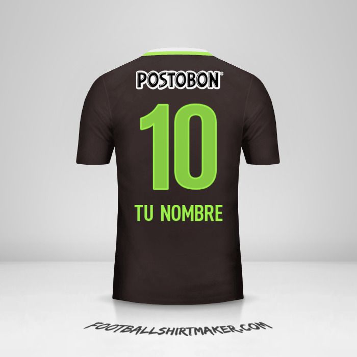 Camiseta Atletico Nacional 2016 II número 10 tu nombre