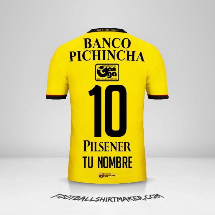 Camiseta Barcelona SC 2015 número 10 tu nombre