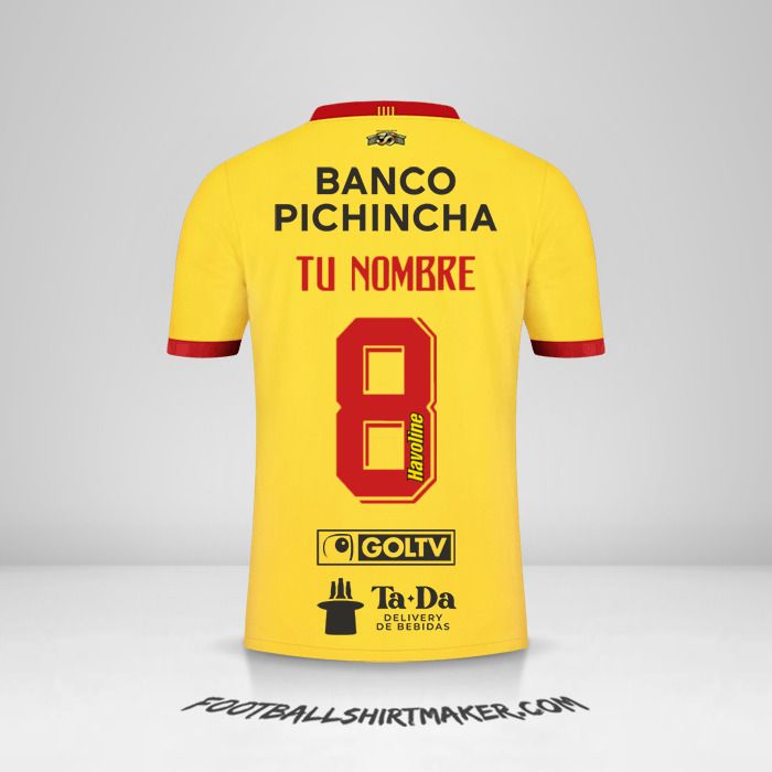 Camiseta Barcelona SC 2023 número 8 tu nombre