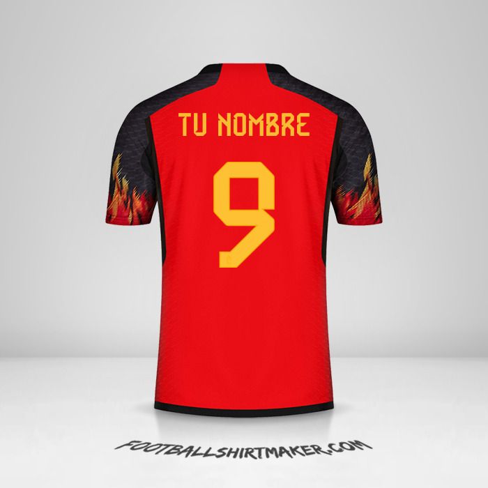 Camiseta Belgica 2022 número 9 tu nombre
