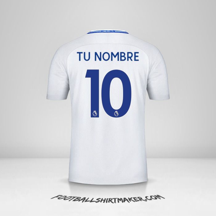 Camiseta Chelsea 2017/18 II número 10 tu nombre
