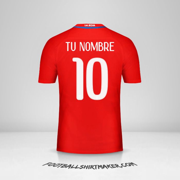 Camiseta Chile 2016 número 10 tu nombre